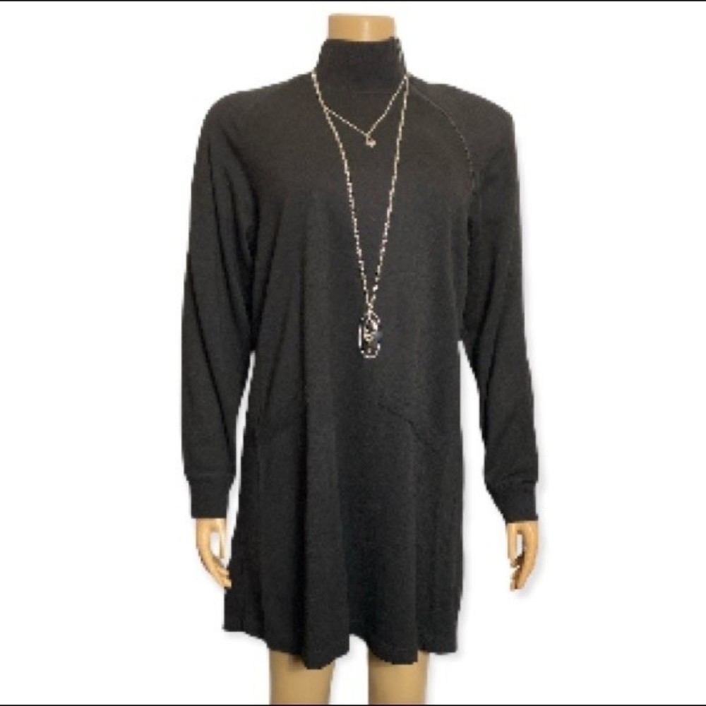 Sunshine Starshine Shift Sweater Dress Mock Neck Acrylic size M